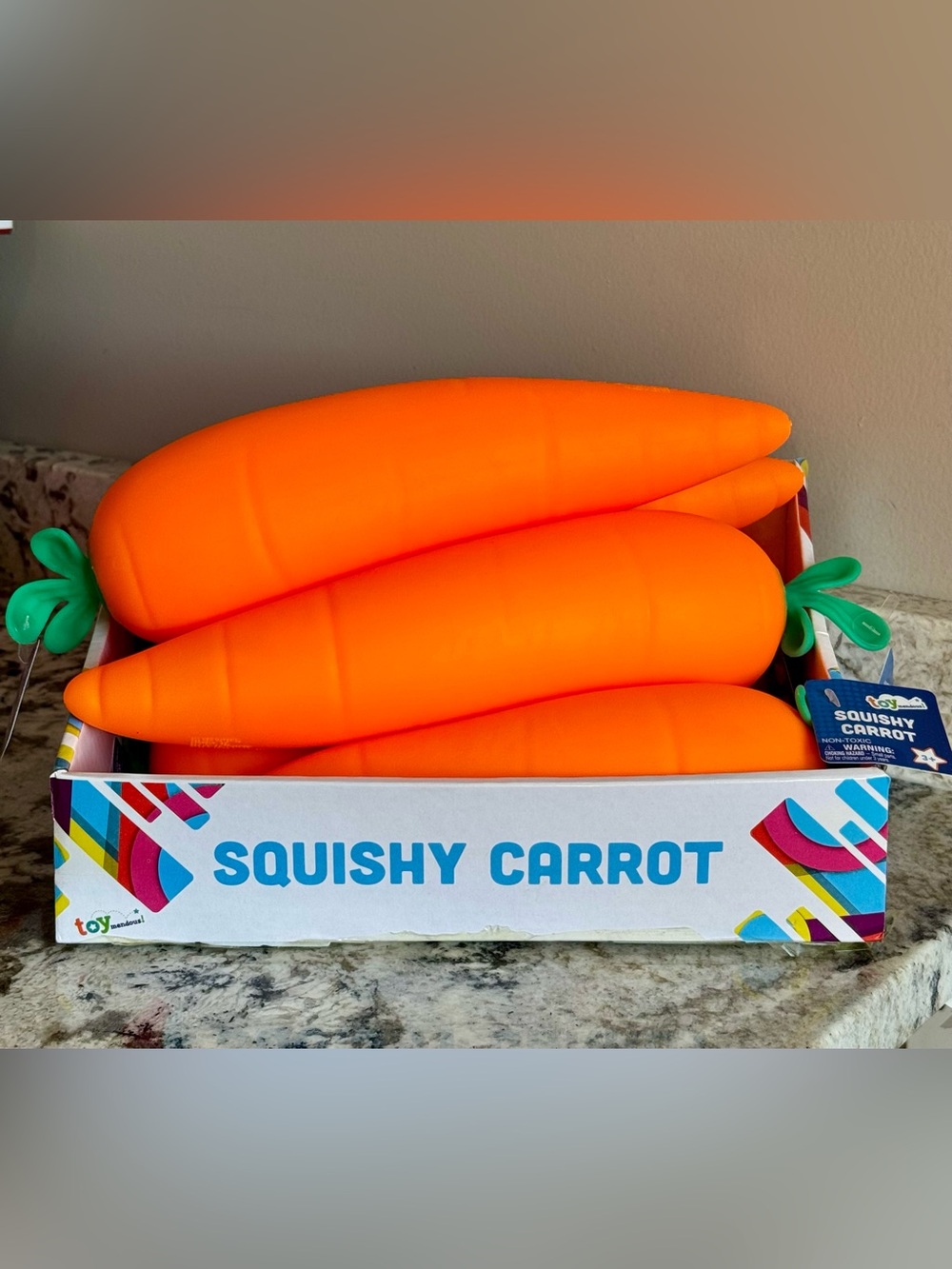 Toymendous Jumbo Carrot Squishy Shaped Toys with Green Tops